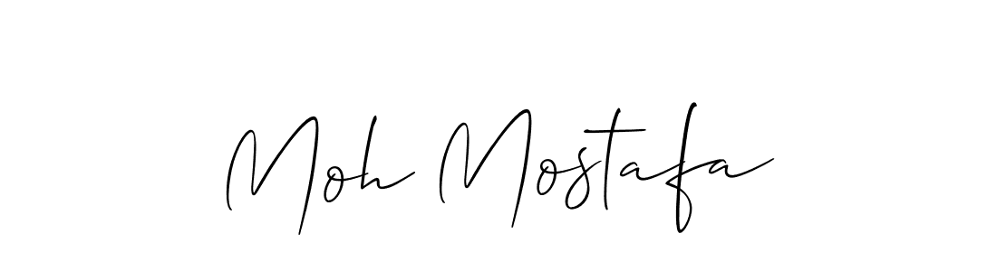 How to make Moh Mostafa name signature. Use Allison_Script style for creating short signs online. This is the latest handwritten sign. Moh Mostafa signature style 2 images and pictures png