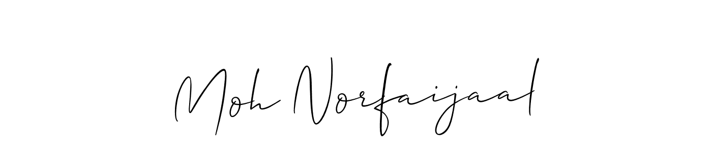 It looks lik you need a new signature style for name Moh Norfaijaal. Design unique handwritten (Allison_Script) signature with our free signature maker in just a few clicks. Moh Norfaijaal signature style 2 images and pictures png