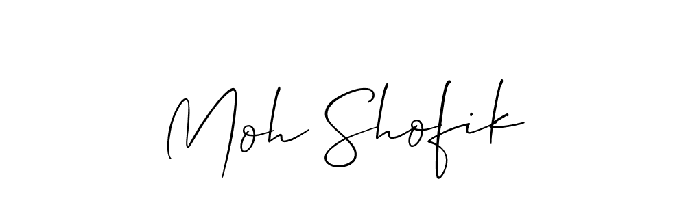 Also You can easily find your signature by using the search form. We will create Moh Shofik name handwritten signature images for you free of cost using Allison_Script sign style. Moh Shofik signature style 2 images and pictures png