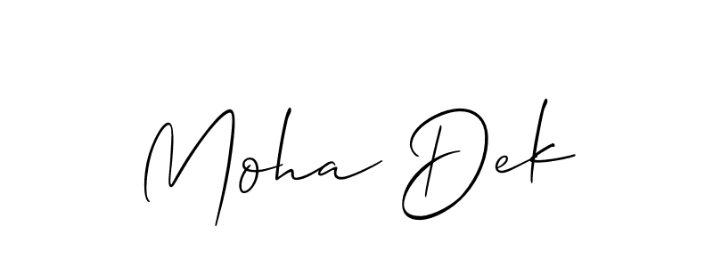 Also You can easily find your signature by using the search form. We will create Moha Dek name handwritten signature images for you free of cost using Allison_Script sign style. Moha Dek signature style 2 images and pictures png