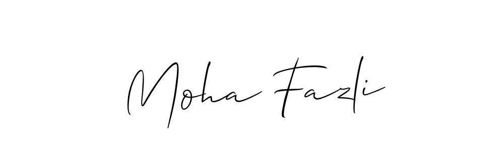 Make a beautiful signature design for name Moha Fazli. With this signature (Allison_Script) style, you can create a handwritten signature for free. Moha Fazli signature style 2 images and pictures png