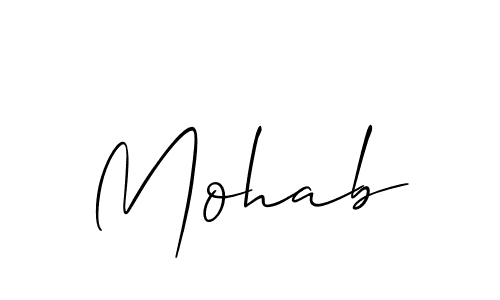 Mohab stylish signature style. Best Handwritten Sign (Allison_Script) for my name. Handwritten Signature Collection Ideas for my name Mohab. Mohab signature style 2 images and pictures png