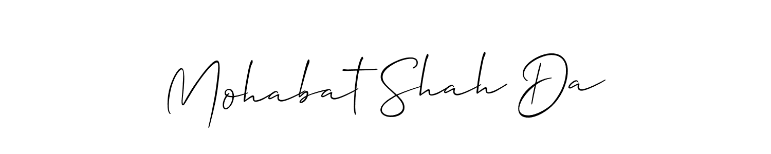 Use a signature maker to create a handwritten signature online. With this signature software, you can design (Allison_Script) your own signature for name Mohabat Shah Da. Mohabat Shah Da signature style 2 images and pictures png