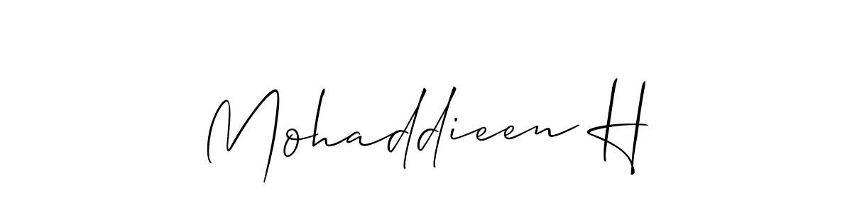 How to Draw Mohaddieen H signature style? Allison_Script is a latest design signature styles for name Mohaddieen H. Mohaddieen H signature style 2 images and pictures png