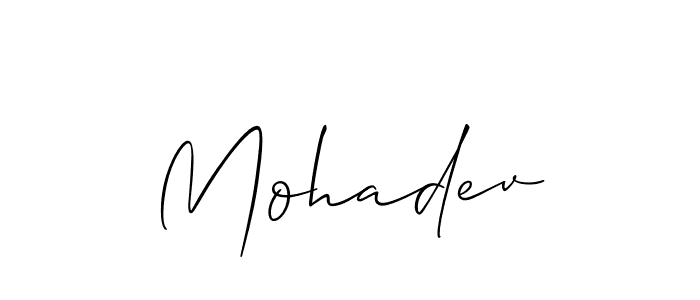 The best way (Allison_Script) to make a short signature is to pick only two or three words in your name. The name Mohadev include a total of six letters. For converting this name. Mohadev signature style 2 images and pictures png