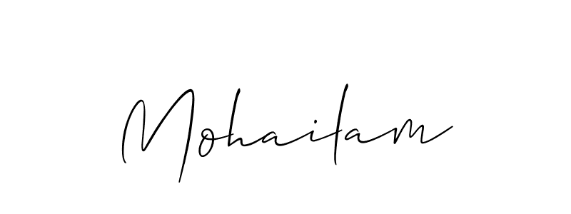 It looks lik you need a new signature style for name Mohailam. Design unique handwritten (Allison_Script) signature with our free signature maker in just a few clicks. Mohailam signature style 2 images and pictures png