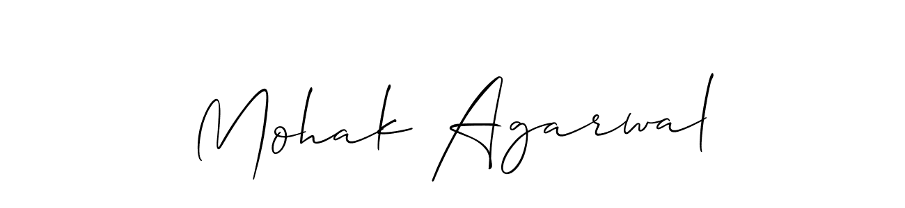 How to make Mohak Agarwal name signature. Use Allison_Script style for creating short signs online. This is the latest handwritten sign. Mohak Agarwal signature style 2 images and pictures png