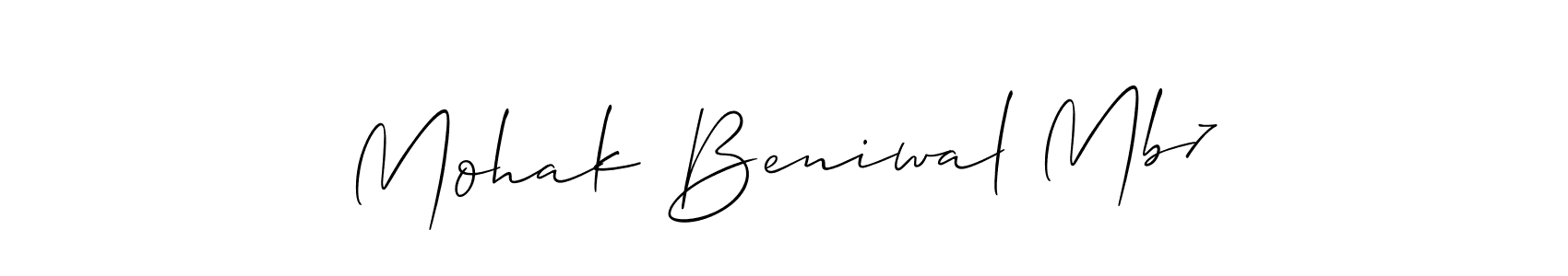 How to make Mohak Beniwal Mb7 name signature. Use Allison_Script style for creating short signs online. This is the latest handwritten sign. Mohak Beniwal Mb7 signature style 2 images and pictures png