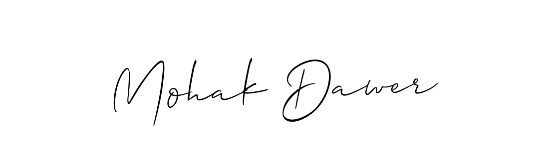 Use a signature maker to create a handwritten signature online. With this signature software, you can design (Allison_Script) your own signature for name Mohak Dawer. Mohak Dawer signature style 2 images and pictures png