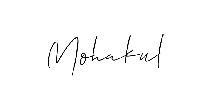 The best way (Allison_Script) to make a short signature is to pick only two or three words in your name. The name Mohakul include a total of six letters. For converting this name. Mohakul signature style 2 images and pictures png