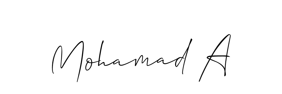 How to make Mohamad A signature? Allison_Script is a professional autograph style. Create handwritten signature for Mohamad A name. Mohamad A signature style 2 images and pictures png