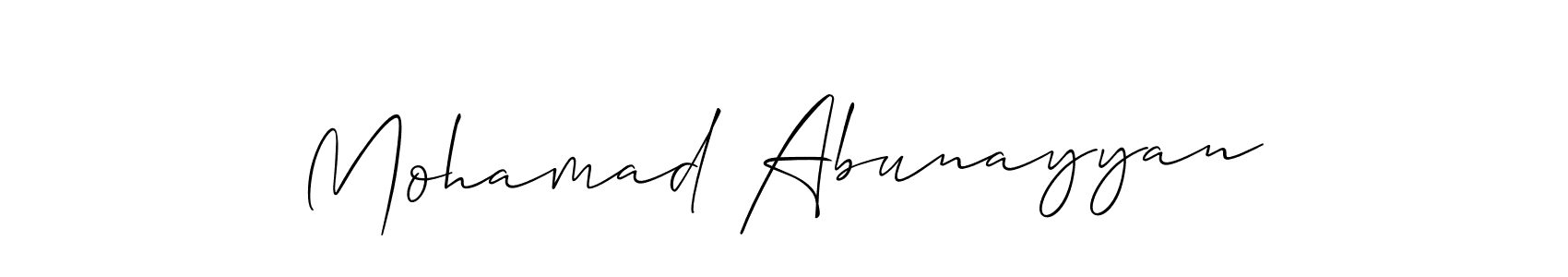 Make a beautiful signature design for name Mohamad Abunayyan. With this signature (Allison_Script) style, you can create a handwritten signature for free. Mohamad Abunayyan signature style 2 images and pictures png