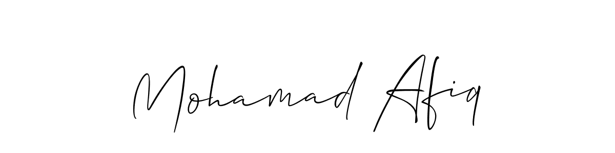 How to make Mohamad Afiq name signature. Use Allison_Script style for creating short signs online. This is the latest handwritten sign. Mohamad Afiq signature style 2 images and pictures png