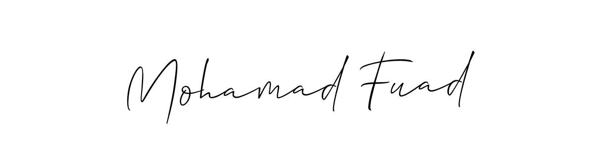 The best way (Allison_Script) to make a short signature is to pick only two or three words in your name. The name Mohamad Fuad include a total of six letters. For converting this name. Mohamad Fuad signature style 2 images and pictures png
