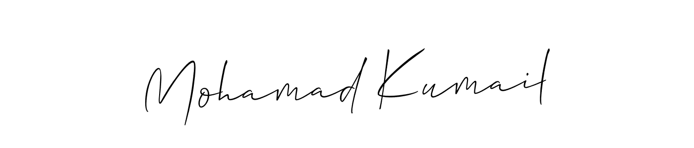 Allison_Script is a professional signature style that is perfect for those who want to add a touch of class to their signature. It is also a great choice for those who want to make their signature more unique. Get Mohamad Kumail name to fancy signature for free. Mohamad Kumail signature style 2 images and pictures png