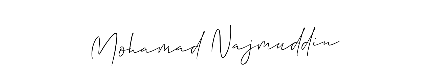 You should practise on your own different ways (Allison_Script) to write your name (Mohamad Najmuddin) in signature. don't let someone else do it for you. Mohamad Najmuddin signature style 2 images and pictures png