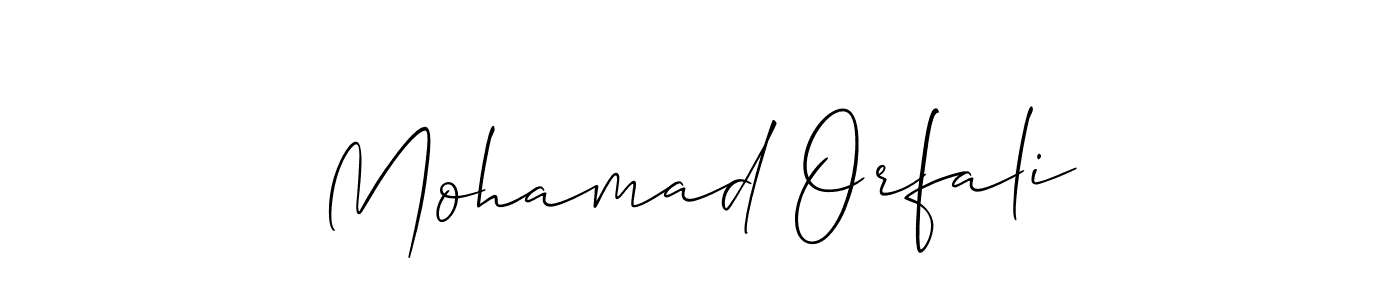 This is the best signature style for the Mohamad Orfali name. Also you like these signature font (Allison_Script). Mix name signature. Mohamad Orfali signature style 2 images and pictures png