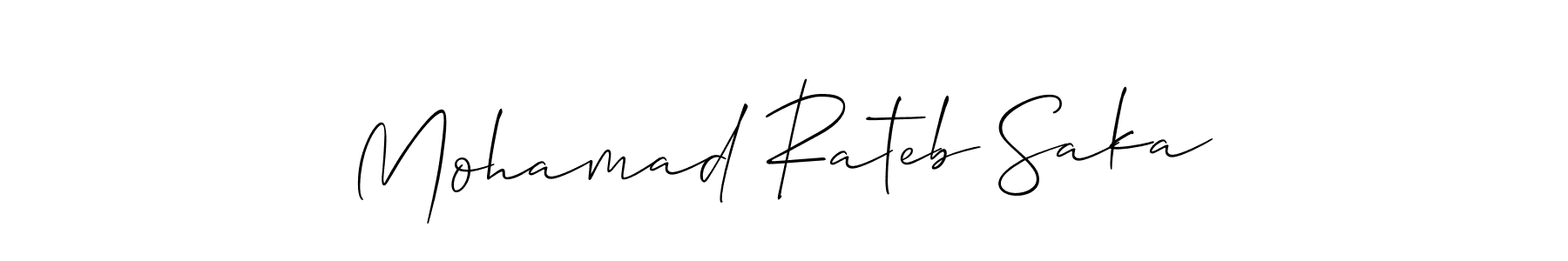 This is the best signature style for the Mohamad Rateb Saka name. Also you like these signature font (Allison_Script). Mix name signature. Mohamad Rateb Saka signature style 2 images and pictures png