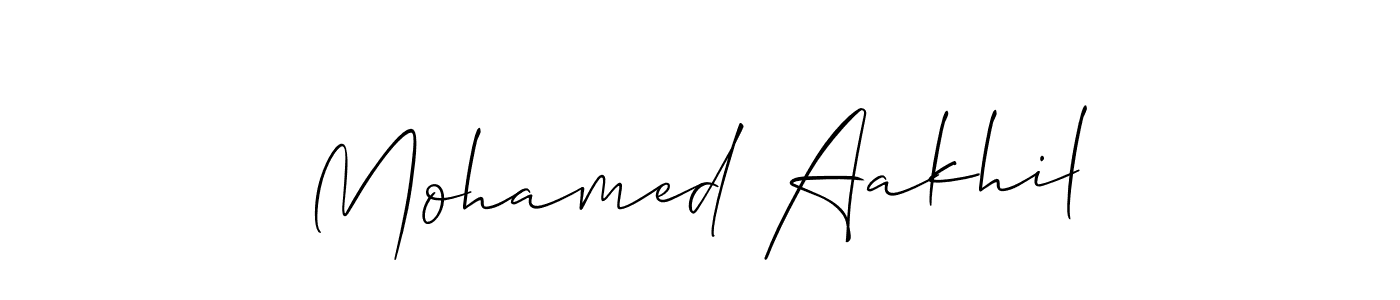 Make a beautiful signature design for name Mohamed Aakhil. With this signature (Allison_Script) style, you can create a handwritten signature for free. Mohamed Aakhil signature style 2 images and pictures png