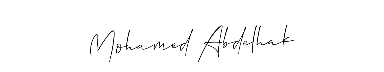 You should practise on your own different ways (Allison_Script) to write your name (Mohamed Abdelhak) in signature. don't let someone else do it for you. Mohamed Abdelhak signature style 2 images and pictures png