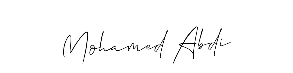 Create a beautiful signature design for name Mohamed Abdi. With this signature (Allison_Script) fonts, you can make a handwritten signature for free. Mohamed Abdi signature style 2 images and pictures png