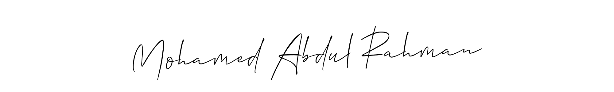 Also we have Mohamed Abdul Rahman name is the best signature style. Create professional handwritten signature collection using Allison_Script autograph style. Mohamed Abdul Rahman signature style 2 images and pictures png