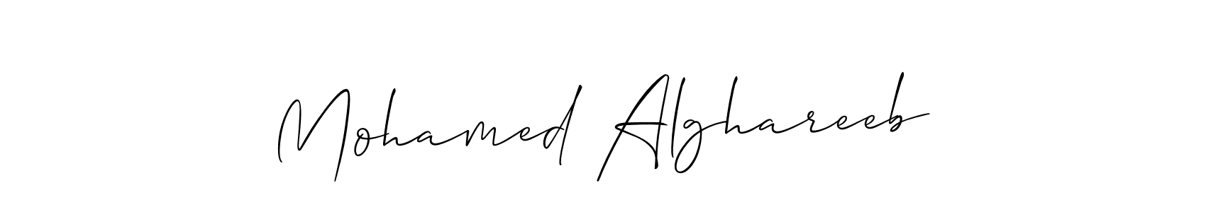 Make a short Mohamed Alghareeb signature style. Manage your documents anywhere anytime using Allison_Script. Create and add eSignatures, submit forms, share and send files easily. Mohamed Alghareeb signature style 2 images and pictures png