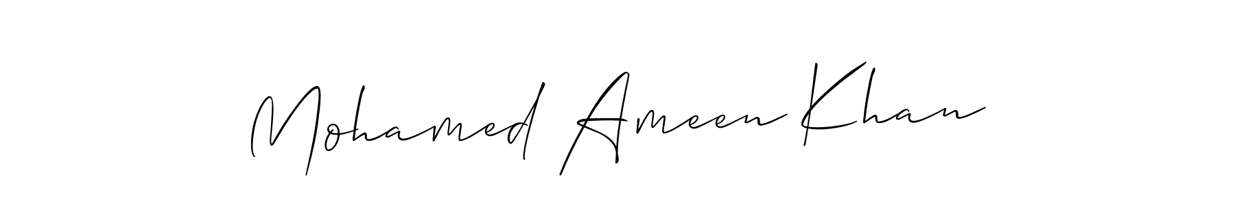 Create a beautiful signature design for name Mohamed Ameen Khan. With this signature (Allison_Script) fonts, you can make a handwritten signature for free. Mohamed Ameen Khan signature style 2 images and pictures png