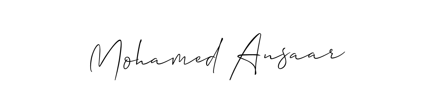 Make a beautiful signature design for name Mohamed Ansaar. With this signature (Allison_Script) style, you can create a handwritten signature for free. Mohamed Ansaar signature style 2 images and pictures png