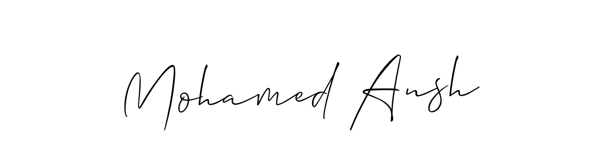 Make a beautiful signature design for name Mohamed Ansh. With this signature (Allison_Script) style, you can create a handwritten signature for free. Mohamed Ansh signature style 2 images and pictures png