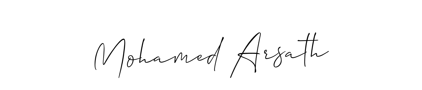 Create a beautiful signature design for name Mohamed Arsath. With this signature (Allison_Script) fonts, you can make a handwritten signature for free. Mohamed Arsath signature style 2 images and pictures png