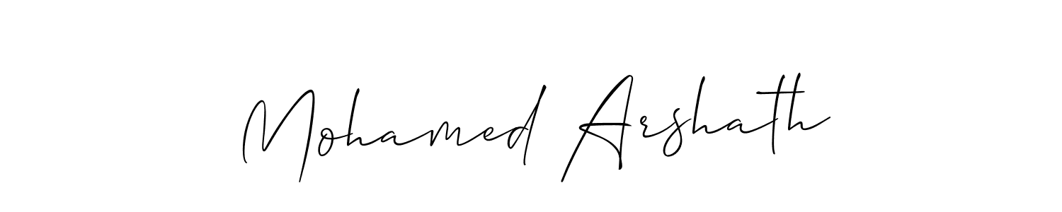 Also we have Mohamed Arshath name is the best signature style. Create professional handwritten signature collection using Allison_Script autograph style. Mohamed Arshath signature style 2 images and pictures png