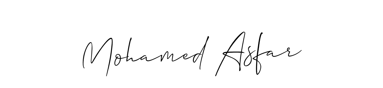 The best way (Allison_Script) to make a short signature is to pick only two or three words in your name. The name Mohamed Asfar include a total of six letters. For converting this name. Mohamed Asfar signature style 2 images and pictures png