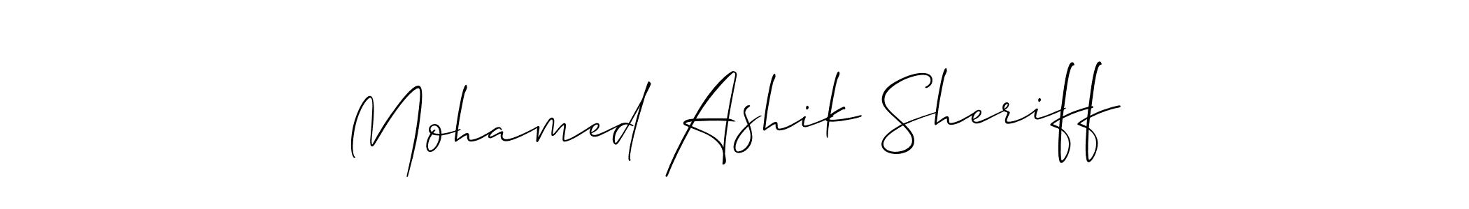 Allison_Script is a professional signature style that is perfect for those who want to add a touch of class to their signature. It is also a great choice for those who want to make their signature more unique. Get Mohamed Ashik Sheriff name to fancy signature for free. Mohamed Ashik Sheriff signature style 2 images and pictures png