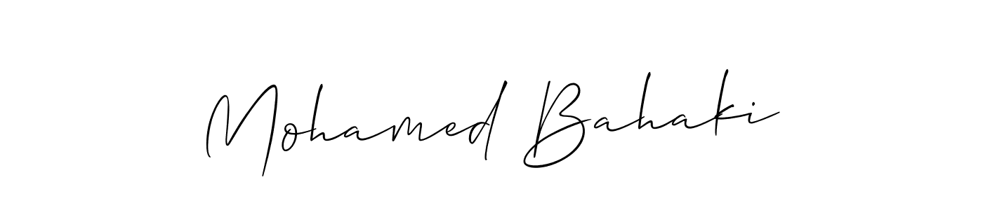 You should practise on your own different ways (Allison_Script) to write your name (Mohamed Bahaki) in signature. don't let someone else do it for you. Mohamed Bahaki signature style 2 images and pictures png