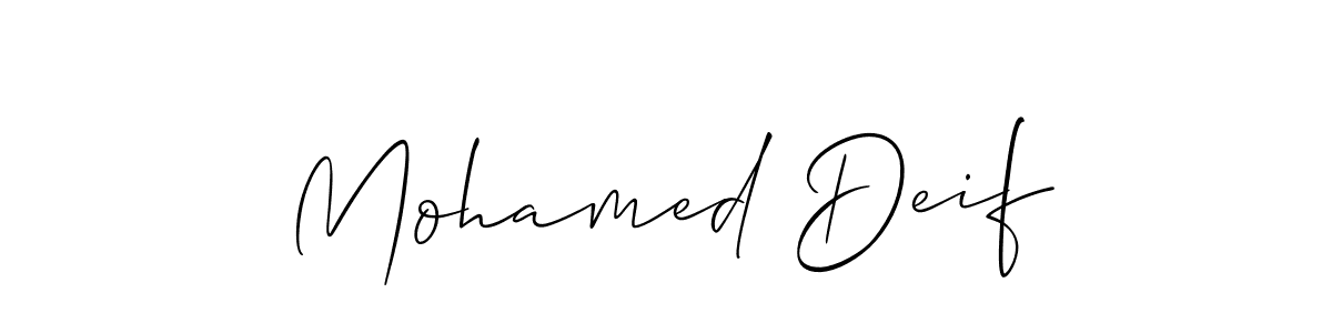 How to make Mohamed Deif name signature. Use Allison_Script style for creating short signs online. This is the latest handwritten sign. Mohamed Deif signature style 2 images and pictures png
