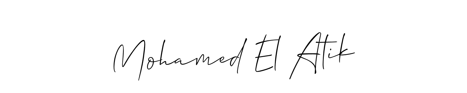 Mohamed El Atik stylish signature style. Best Handwritten Sign (Allison_Script) for my name. Handwritten Signature Collection Ideas for my name Mohamed El Atik. Mohamed El Atik signature style 2 images and pictures png