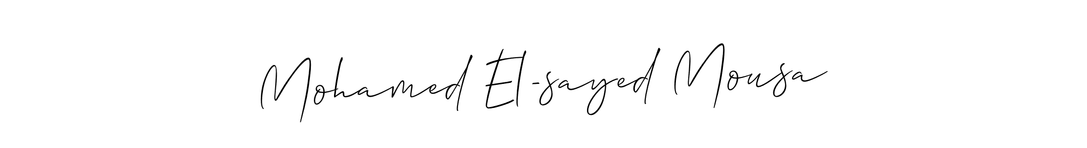 How to make Mohamed El-sayed Mousa signature? Allison_Script is a professional autograph style. Create handwritten signature for Mohamed El-sayed Mousa name. Mohamed El-sayed Mousa signature style 2 images and pictures png