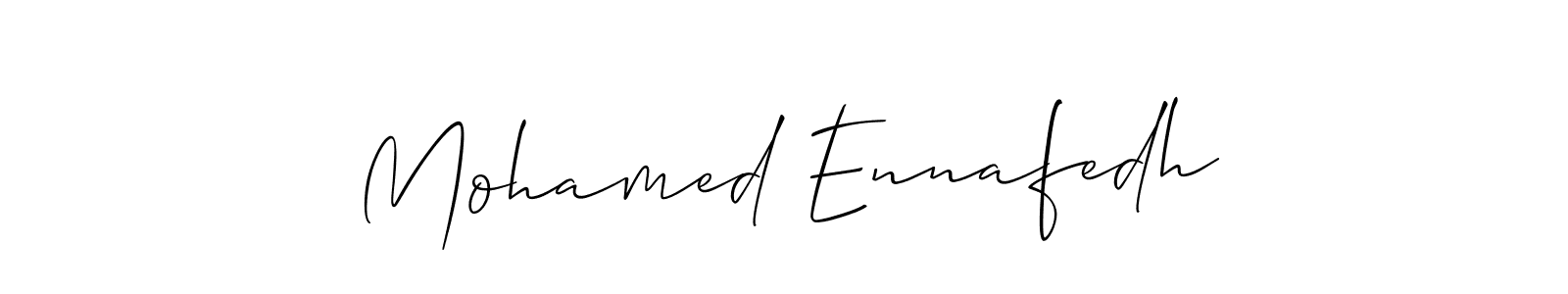 Design your own signature with our free online signature maker. With this signature software, you can create a handwritten (Allison_Script) signature for name Mohamed Ennafedh. Mohamed Ennafedh signature style 2 images and pictures png