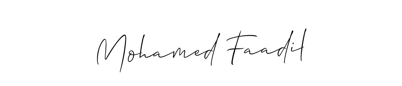 How to Draw Mohamed Faadil signature style? Allison_Script is a latest design signature styles for name Mohamed Faadil. Mohamed Faadil signature style 2 images and pictures png
