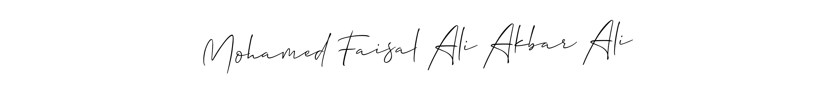 Make a beautiful signature design for name Mohamed Faisal Ali Akbar Ali. With this signature (Allison_Script) style, you can create a handwritten signature for free. Mohamed Faisal Ali Akbar Ali signature style 2 images and pictures png