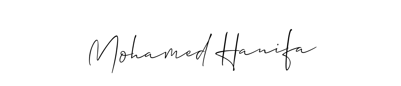 Design your own signature with our free online signature maker. With this signature software, you can create a handwritten (Allison_Script) signature for name Mohamed Hanifa. Mohamed Hanifa signature style 2 images and pictures png