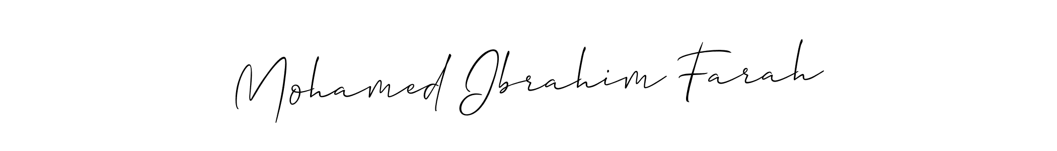 How to make Mohamed Ibrahim Farah signature? Allison_Script is a professional autograph style. Create handwritten signature for Mohamed Ibrahim Farah name. Mohamed Ibrahim Farah signature style 2 images and pictures png