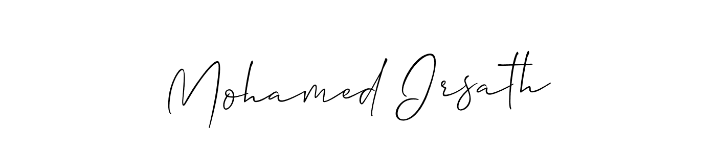 How to make Mohamed Irsath signature? Allison_Script is a professional autograph style. Create handwritten signature for Mohamed Irsath name. Mohamed Irsath signature style 2 images and pictures png