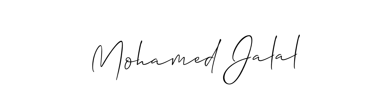 Make a beautiful signature design for name Mohamed Jalal. With this signature (Allison_Script) style, you can create a handwritten signature for free. Mohamed Jalal signature style 2 images and pictures png