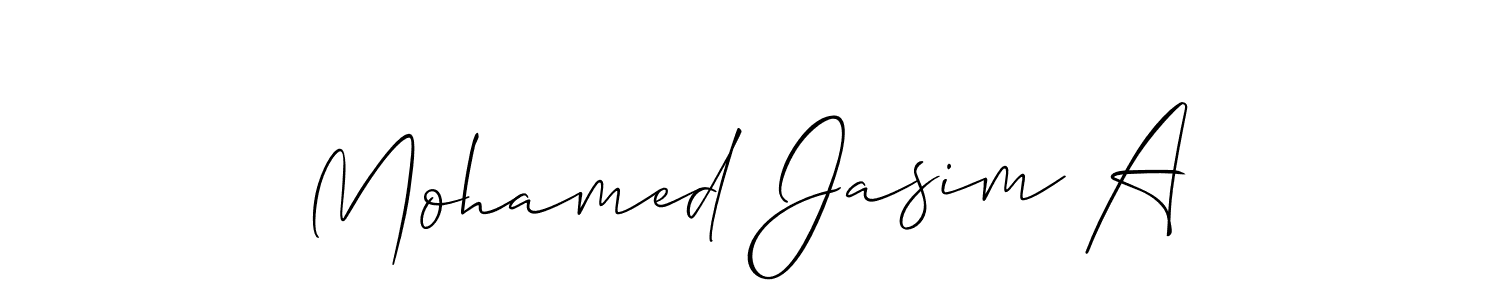if you are searching for the best signature style for your name Mohamed Jasim A. so please give up your signature search. here we have designed multiple signature styles  using Allison_Script. Mohamed Jasim A signature style 2 images and pictures png