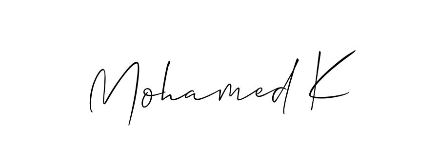Best and Professional Signature Style for Mohamed K. Allison_Script Best Signature Style Collection. Mohamed K signature style 2 images and pictures png