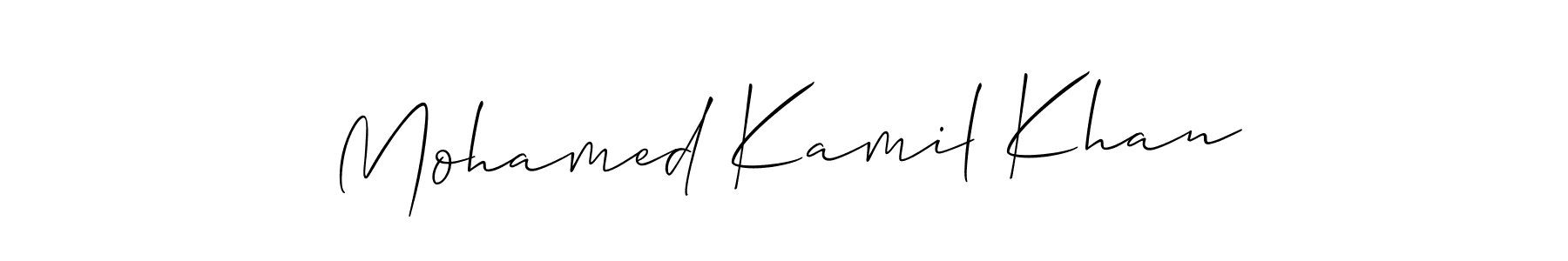 It looks lik you need a new signature style for name Mohamed Kamil Khan. Design unique handwritten (Allison_Script) signature with our free signature maker in just a few clicks. Mohamed Kamil Khan signature style 2 images and pictures png