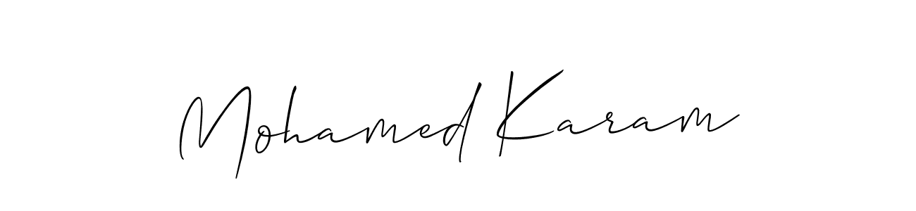 Design your own signature with our free online signature maker. With this signature software, you can create a handwritten (Allison_Script) signature for name Mohamed Karam. Mohamed Karam signature style 2 images and pictures png