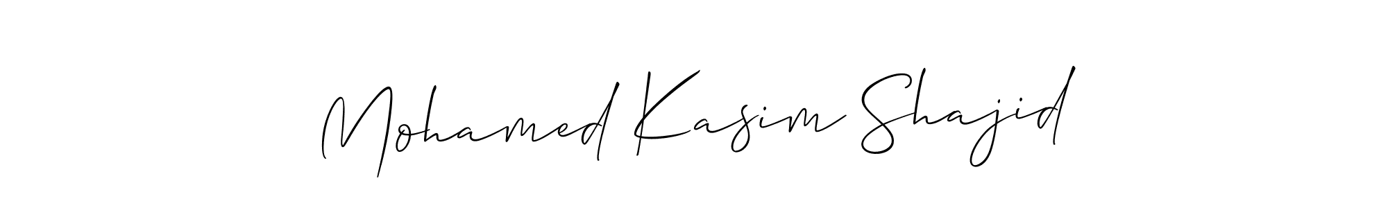 How to make Mohamed Kasim Shajid name signature. Use Allison_Script style for creating short signs online. This is the latest handwritten sign. Mohamed Kasim Shajid signature style 2 images and pictures png